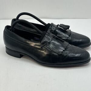 Florsheim Lexington Black Wingtip Tassel Loafers Dress Shoe Men Sz 9D Leather